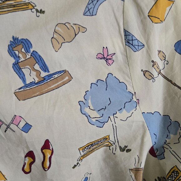 Talbots Paris Icons Ruffle Trim Popover Blouse Sustainable Cotton Size Lp - Picture 5 of 8